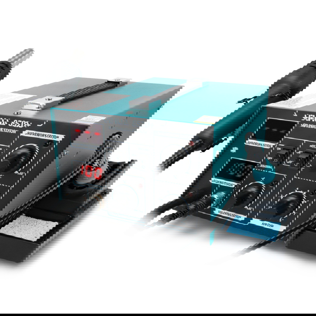 Stacja lutownicza 2w1 hotair i grotowa Yihua 852D+ - kompresor - 600W